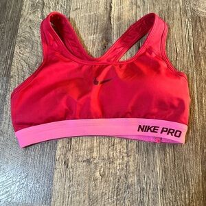 Nike Red and Pink Pro Sports Bra